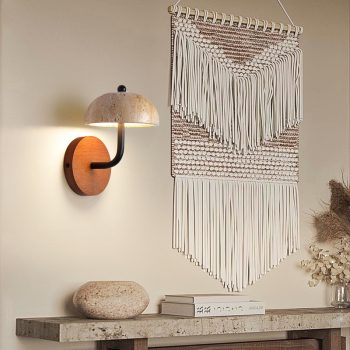 Yellow Cave Stone Wall Lamp Wabi-sabi style bedroom bedside wall lamp