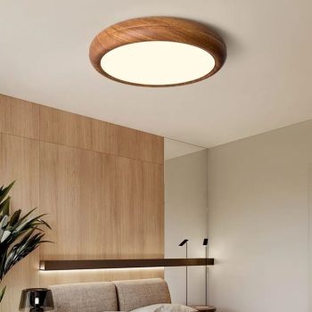 Wood Grain Round Ceiling Lamp