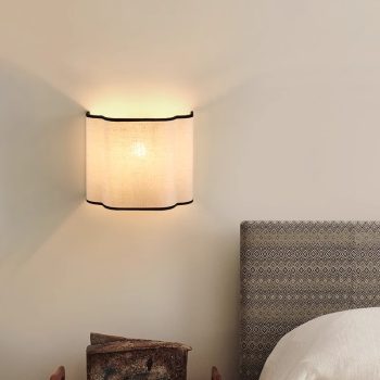 French Cream Style Linen Wall Lamp
